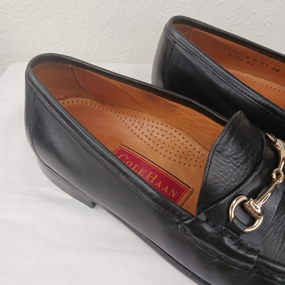 Cole Haan Pinch Maine Classic 9 M Black Equestrian Gold Horse Bit Loafers - Picture 10 of 12